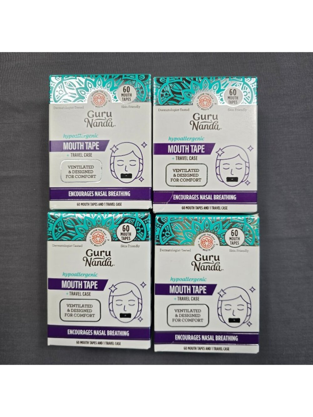 Guru Nanda Mouth Tape Adult 4 X 60-Pack Hypoallergenic Nasal Breathing